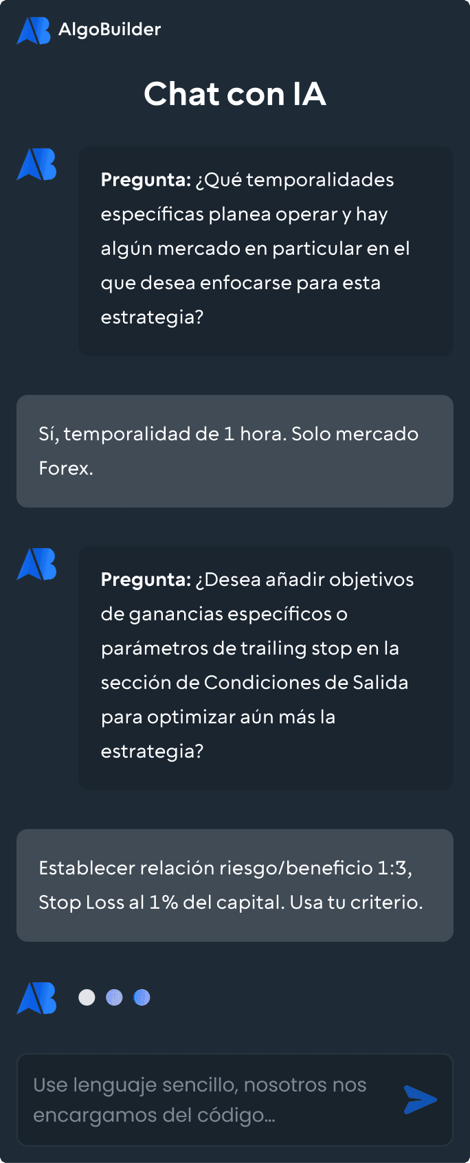 AlgoBuilder Chat Interface