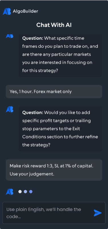 AlgoBuilder Chat Interface