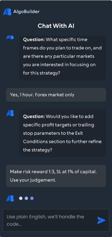 AlgoBuilder Chat Interface