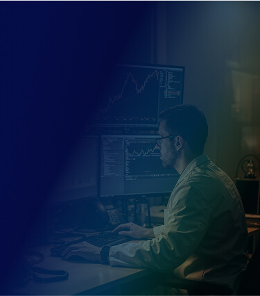 Trader on computer